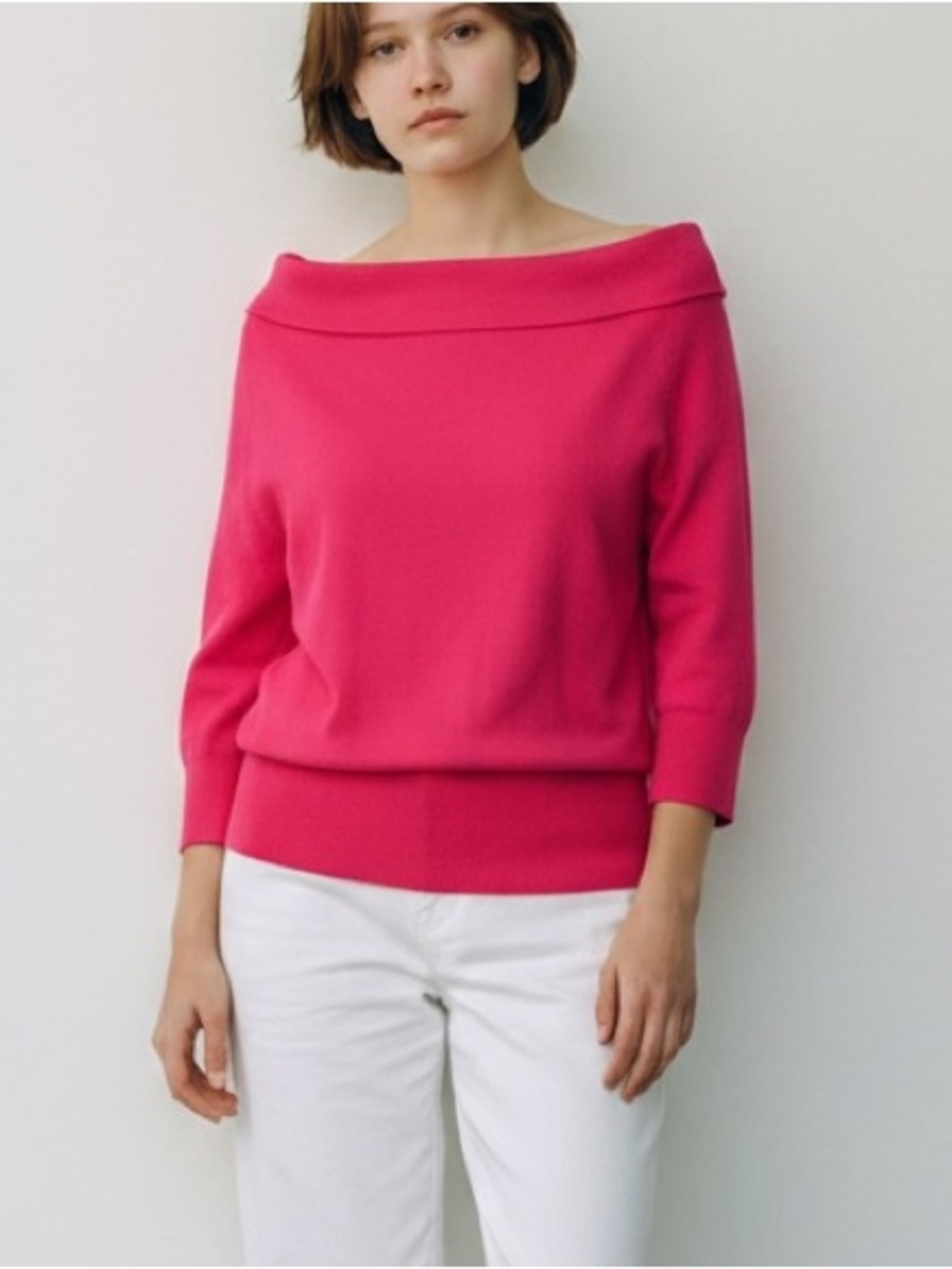 Isaac Mizrahi for Target Fuchsia Boat Neck Silk Blend Pullover Top Size M